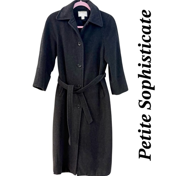 Petite Sophisticate Dark Heather coat Size P - Picture 1 of 3